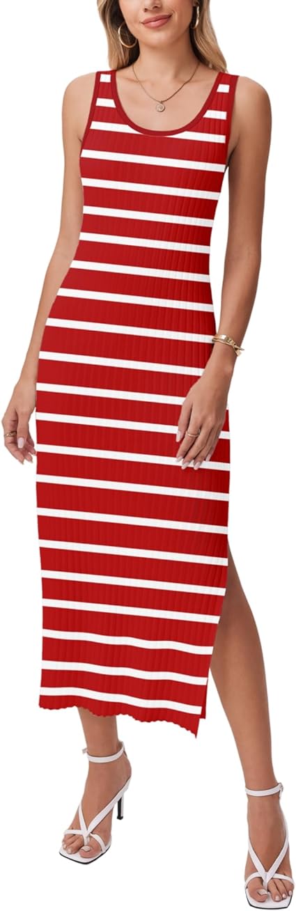 Striped Knit Sleeveless Maternity Dress – Zeagoo Midi Bodycon Sweater