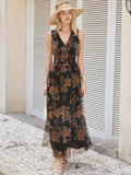 Womens Dresses 2026 Summer V-Neck Ruffle Cap Sleeve Empire Waist Flowy Striped Beach Midi Maxi Dress with Pockets