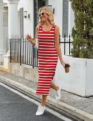 Striped Knit Sleeveless Maternity Dress – Zeagoo Midi Bodycon Sweater